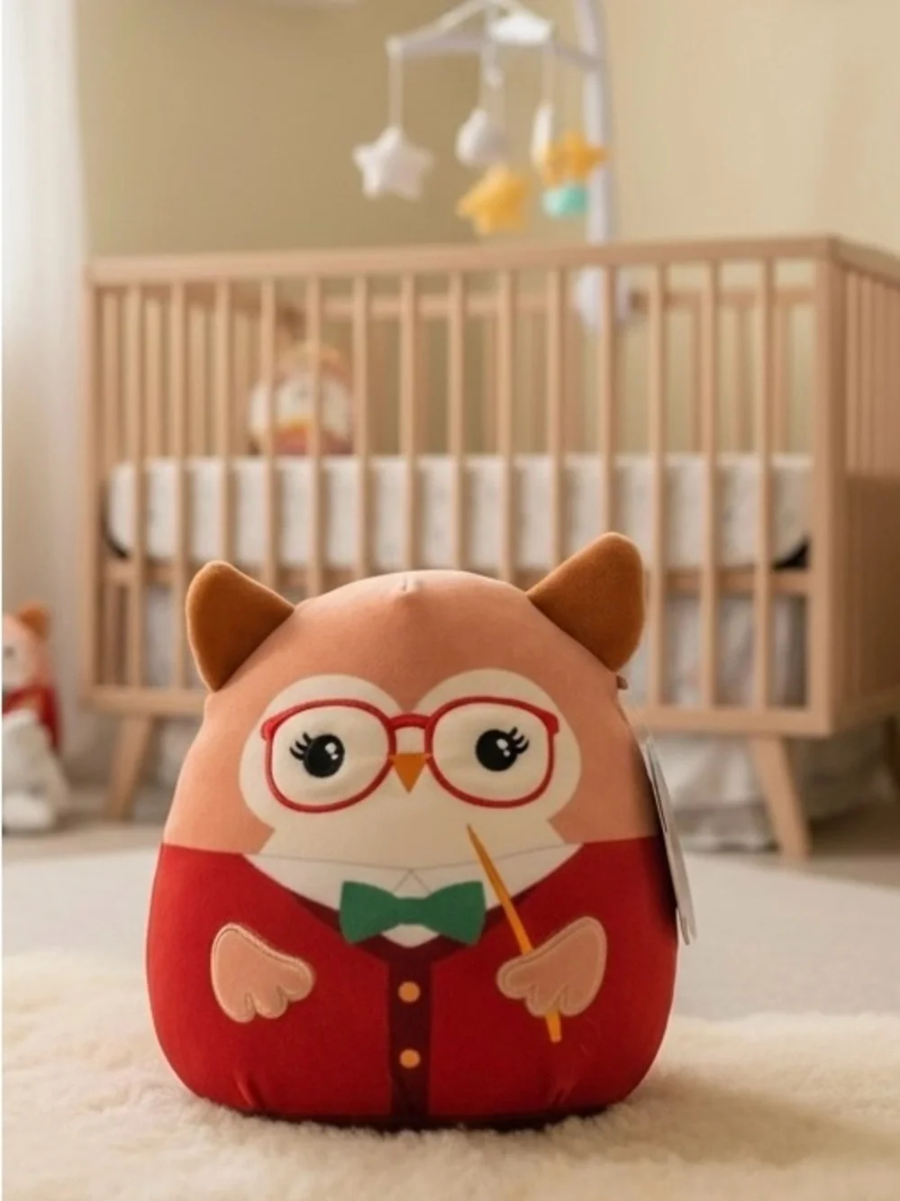 Squishmallows Jaydelle Owl Teacher Plush Glasses Red Kellytoy 8” With Tag